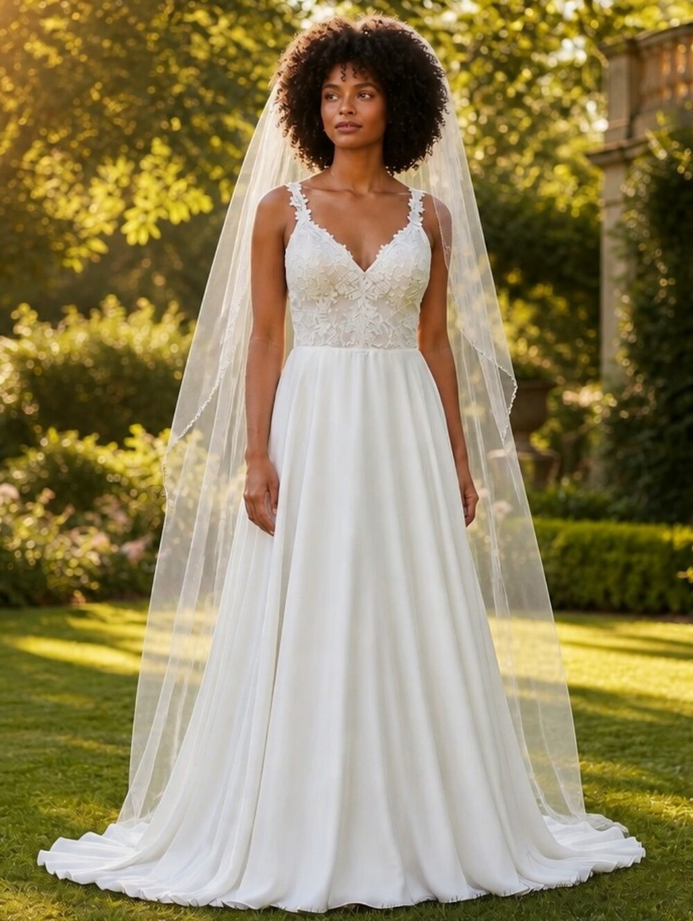 Wedding Gown White With Lace Bodice‎  5' Train Gorgeous Back Size XL
